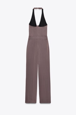 KNOT DETAIL SATIN WAISTCOAT JUMPSUIT - Zara фото 8