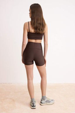Kahverengi Toparlay?c? Orme Spor Sort/K?sa Tayt TWOSS21SR0545