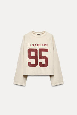 VARSITY WASHED EFFECT T-SHIRT - Zara фото 6