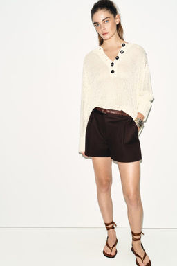 DARTED BERMUDA SHORTS WITH BELT - Zara фото 44