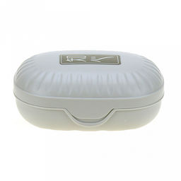 Мыльница настольная пластмассовая "Рельефная" овальная, 13,5х9х5,5см, с крышкой, матовый пластик, цвета микс, в п/эт пакете (Китай)