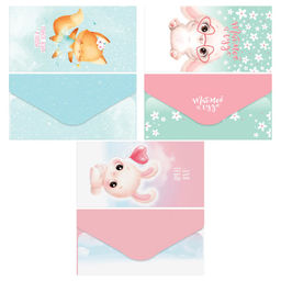 Цена за 5 шт. Конверт для денег MESHU "Без текста" (MS_65066) "Cute friends" глянц. ламинация, в ассорт.