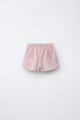BERMUDA FELPA PARCHE ESTRELLAS / Rosa lavado - Zara фото 2