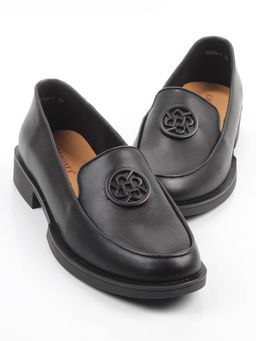 03-DLG13-1 BLACK Лоферы женские (натуральная кожа)