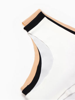 Наб бесшов трусов (3шт) жен бикини MINAKU 90%нейл/10%спанд/ласт-ца100%хл бел/беж/черн р.S