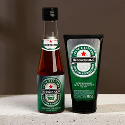 Подарочный набор ЧИСТОЕ СЧАСТЬЕ «Непобедимый»: гель для душа пиво 250 мл и гель для бритья 110 мл