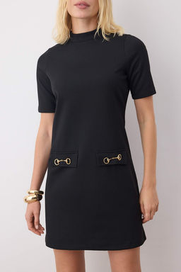 Siyah Tokal? Truvakar Kol K?sa/Mini Orme Elbise TWOAW26EL00168 - Trendyolmilla фото 3