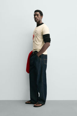 RIB T-SHIRT WITH CONTRAST HEART - Zara фото 12