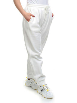 M023 WHITE Брюки спортивные женские на флисе (100% хлопок) 7986