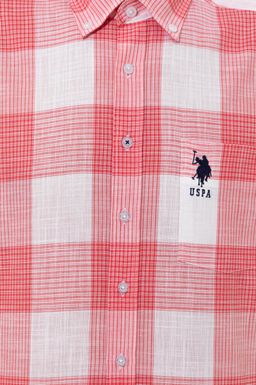 Мужская красная рубашка с коротким рукавом - U.s. polo assn фото 6