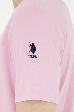 Erkek Regular Fit Bisiklet Yaka Pembe Basic Ti__rt
