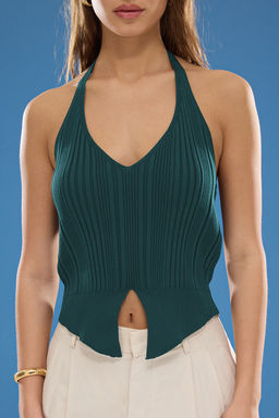 Petrol Boyundan Ask?l? Ince Bluz TWOSS25BZ00327