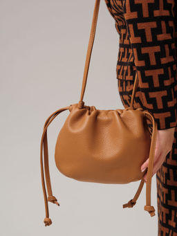 Кожаная кросс-боди Deboro 31130 коричневый лист