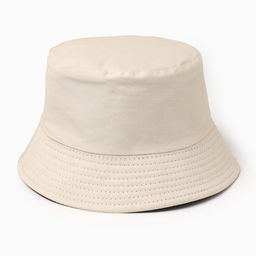 Панама женская однотонная, двухсторонняя, бежевый, чёрная, размер 56-58