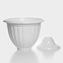 Вазон для цветов «Жасмин», 18 л, d=43 см, h=30 см, белый