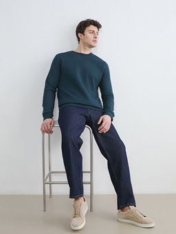 Bisiklet Yaka Erkek Kal?n Sweatshirt