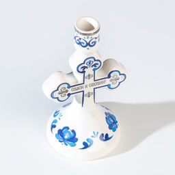 Подсвечник крестик Гжель, керамика - Simaland фото 4