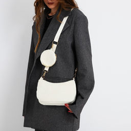 Сумка-багет на молнии, цвет молочный - Nazamok фото 8