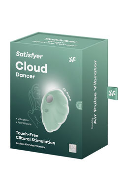 Вакуумный стимулятор клитора Satisfyer Cloud Dancer, силикон, зеленый, 9 см