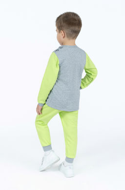 Костюм детский салатовыймеланж панда в наушниках