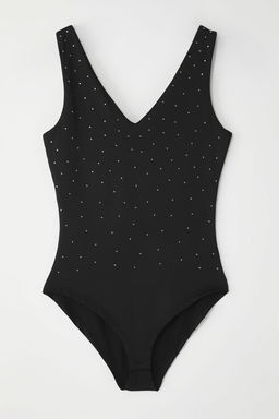 TRENDYOLMILLA Siyah Tasl? S?rt Dekolteli V Yaka Fitted/Vucuda Oturan C?tc?tl? Esnek Orme Body TWOSS25BD00007  фото 5