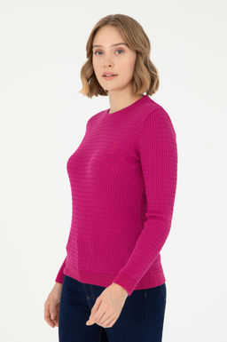 Женский базовый свитер цвета фуксии Неожиданная скидка в корзине