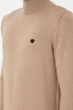 Erkek Slim Fit Yar_m Bal_k__ Yaka Kum Melanj Basic Kazak - U.s. polo assn фото 7