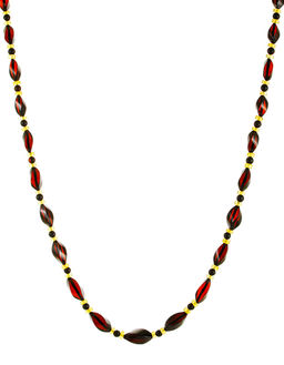 Бусы Алёнка кручёная из натурального вишнёвого янтаря с лимонными проставками