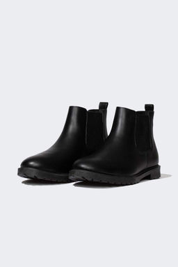 Мужские ботинки из искусственной кожи без шнуровки на плоской подошве - Defacto фото 2