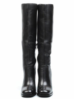 02-E29W-11A BLACK Сапоги зимние женские (натуральная кожа, натуральный мех (еврозима))