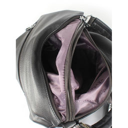Сумка женская иск/кожа+нат/замша Vevers-L 205-F 002-406, 2отд, 2плеч/рем, черный/серый SALE 258434 - Adelia фото 4