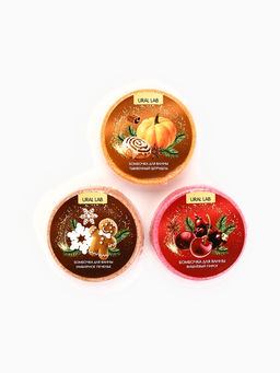 Бомбочки для ванны, аромат: глинтвейн, печенье и тыква, набор 3?100 г, Ural Lab