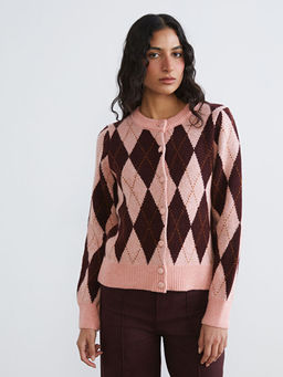 Bisiklet Yaka Baklava Desenli Kad?n Triko H?rka