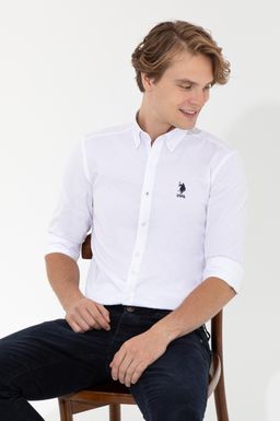 U. S. Polo Assn / Рубашка мужская белая Uzunkol Basic