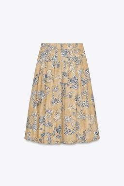 ZW COLLECTION RAMIE FLORAL PRINT SKIRT - Zara фото 13