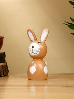 Набор сувенирный Зайки, h=15 см, h=13 см, h=10.5 см, дерево, коричневый