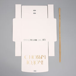 Цена за 5 шт. Коробка подарочная новогодняя складная «С Новым годом, тиснение, белый», 20×18×5 см