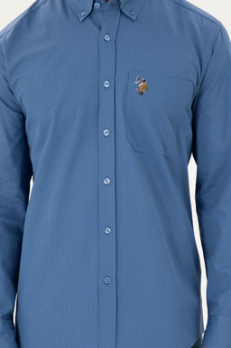 Мужская темно-синяя рубашка с длинным рукавом Неожиданная скидка в корзине - U.s. polo assn фото 13