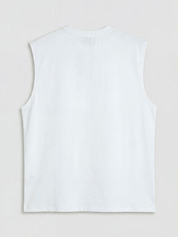 Bisiklet Yaka Bask?l? Kolsuz Erkek Ti??rt