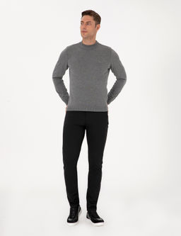 Gri Melanj Slim Fit _eyrek Yaka Basic Triko Kazak - Pierre cardin фото 4