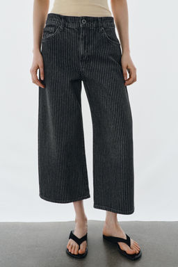 JEANS ZW COLLECTION CULOTTE TIRO MEDIO RAYAS / Negro - Zara фото 10