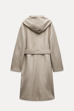 SOFT HOODED BELTED COAT - Zara фото 15