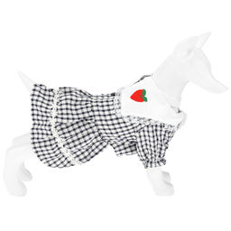 Пэт тойс (Pet toys) Одежда для собаки Платье с вышивкой, с кружевом, на кнопках р-р S, длина спинки 20см/обхват груди 28см/обхват шеи 22см, цвет-синий, 100% полиэстер (Китай) - Домашняя Мода фото 2