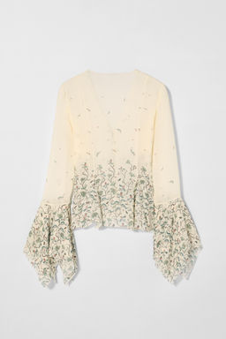 SILK PRINTED BLOUSE KATE MOSS X ZARA  фото 7