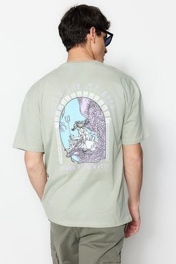 TRENDYOL MAN Lacivert Oversize/Genis Kesim K?sa Kollu Sanat Bask?l? 100% Pamuklu T-Shirt TMNSS21TS3559 - Trendyolmilla фото 23