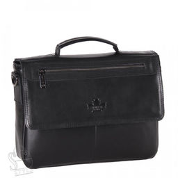 Портфель мужской кожаный 02213Z black Zinimsk в Новосибирске