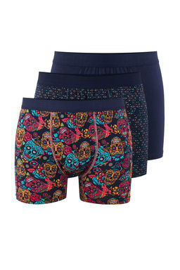 Siyah Desenli Pamuklu Likral? 3lu Boxer TMNAW26BX00000 - Trendyolmilla фото 15