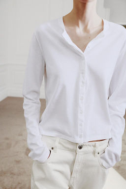 100% COTTON BUTTON-UP T-SHIRT - Zara фото 11