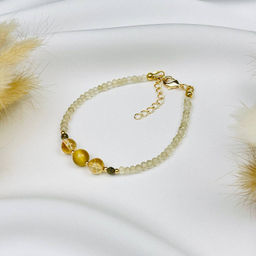 Браслет из Цитрина и Тигрового глаза 16,5 см +