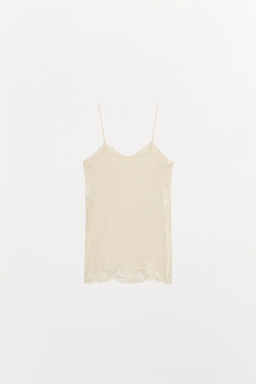 ZW COLLECTION LACE-TRIMMED CAMISOLE TOP - Zara фото 5